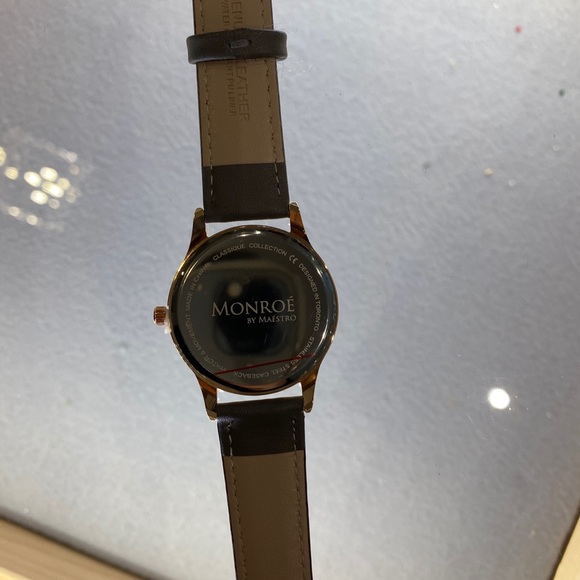 Monroe Solerose Charcoal Leather Watch - Picture 3 of 3